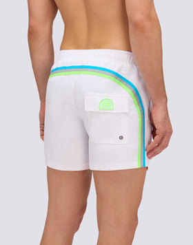 ICONIC TAFFETA SHORT SWIMSUIT WITH ELASTICATED WAIST