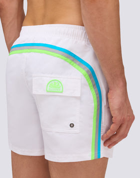 ICONIC TAFFETA SHORT SWIMSUIT WITH ELASTICATED WAIST