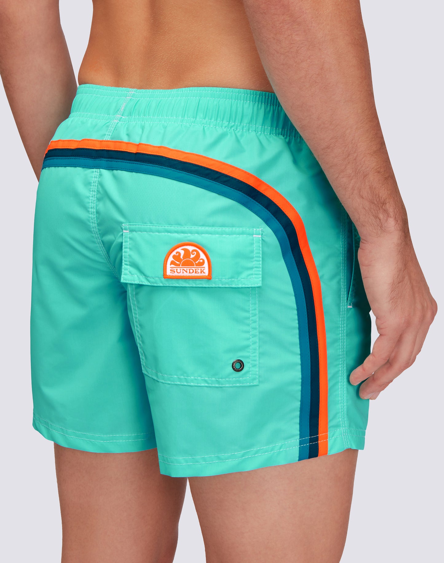 ICONIC TAFFETA SHORT SWIM SHORTS WITH AN ELASTICATED WAISTBAND