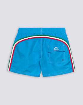 SHORT SWIM SHORTS WITH AN ELASTICATED WAISTBAND ICONIC TAFFETA ITALIAN FLAG