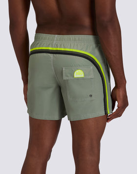 MAILLOT DE BAIN COURT EN TAFFETAS POUR HOMME À TAILLE ÉLASTIQUE