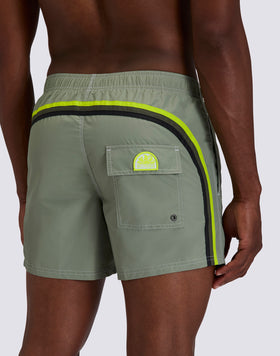 MAILLOT DE BAIN COURT EN TAFFETAS POUR HOMME À TAILLE ÉLASTIQUE