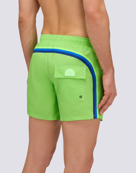 MAILLOT DE BAIN COURT EN TAFFETAS POUR HOMME À TAILLE ÉLASTIQUE 