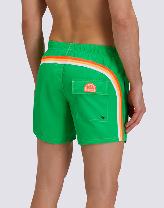 ICONIC TAFFETA SHORT SWIMSUIT WITH ELASTICATED WAIST