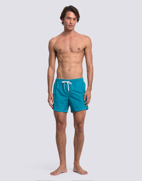 ICONIC TAFFETA SHORT SWIMSUIT WITH ELASTICATED WAIST