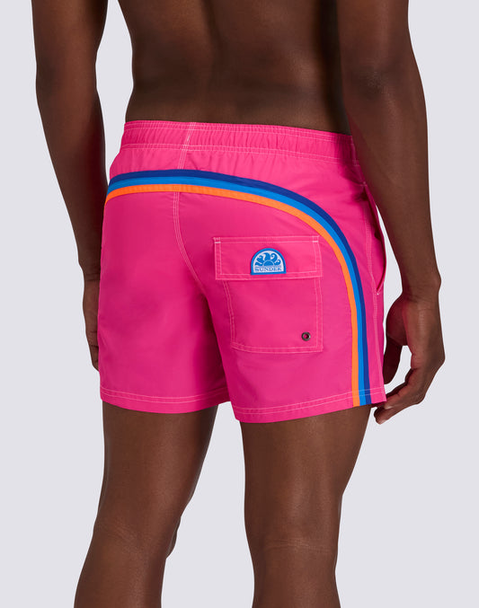 ICONIC TAFFETA SHORT SWIMSUIT WITH ELASTICATED WAIST