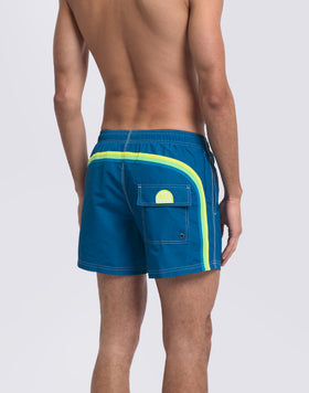 ICONIC TAFFETA SHORT SWIMSUIT WITH ELASTICATED WAIST
