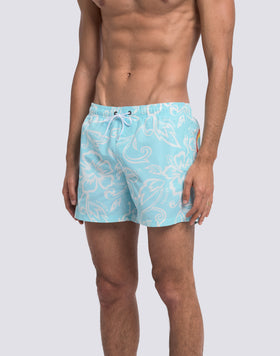 COSTUME DA BAGNO UOMO CORTO VITA ELASTICATA STAMPA ARCHIVE HIBISCUS SK23
