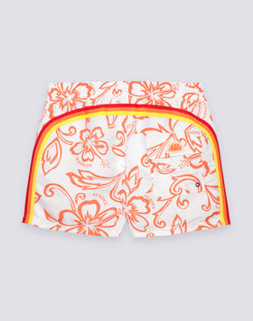 MEN'S SHORT SWIMSUIT WITH ELASTIC WAIST AND ARCHIVE HIBISCUS PRINT SK23