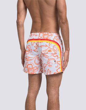 COSTUME DA BAGNO UOMO CORTO VITA ELASTICATA STAMPA ARCHIVE HIBISCUS SK23