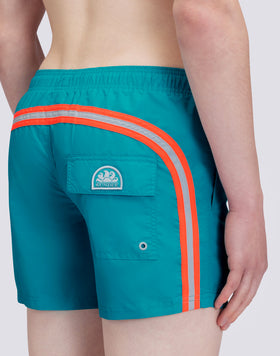 ELASTICATED WAIST ICONIC TAFFETA RAINBOW 2 COLOURS SHORT SWIMSHORTS