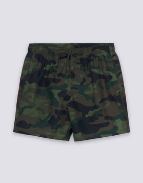 MID-RISE SWIMSHORTS WITH REPREVE® RECYCLED POLYESTER CAMOU PRINT
