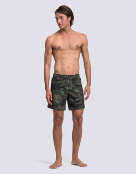MID-RISE SWIMSHORTS WITH REPREVE® RECYCLED POLYESTER CAMOU PRINT