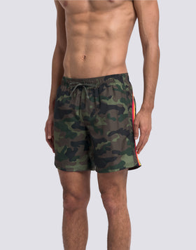 MID-RISE SWIMSHORTS WITH REPREVE® RECYCLED POLYESTER CAMOU PRINT