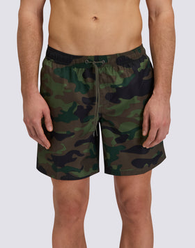 MID-RISE SWIMSHORTS WITH REPREVE® RECYCLED POLYESTER CAMOU PRINT