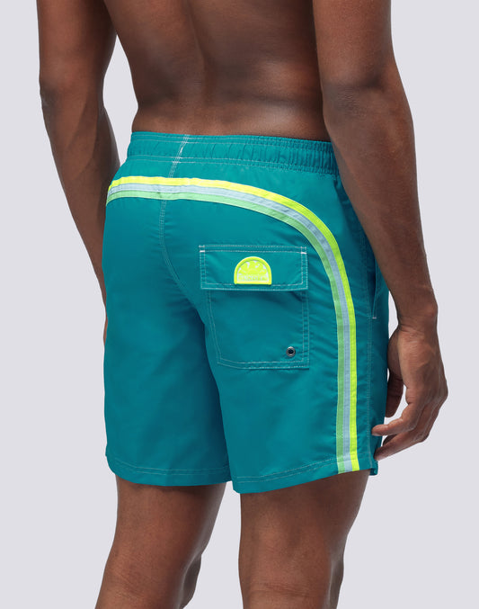 BAÑADOR DE LARGO MEDIO CON CINTURA ELÁSTICA TAFETA ICÓNICA