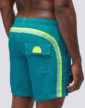 BAÑADOR DE LARGO MEDIO CON CINTURA ELÁSTICA TAFETA ICÓNICA