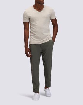 GARMENT DYED T-SHIRT WITH V-NECK