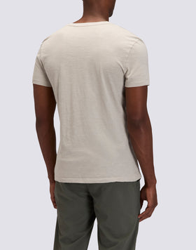 GARMENT DYED T-SHIRT WITH V-NECK