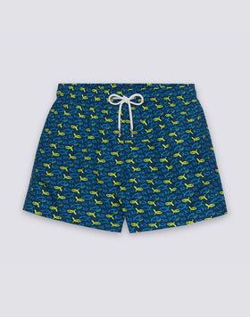 COSTUME DA BAGNO UOMO CORTO VITA ELASTICATA STAMPA FISHAZ IN POLY RICICLATO