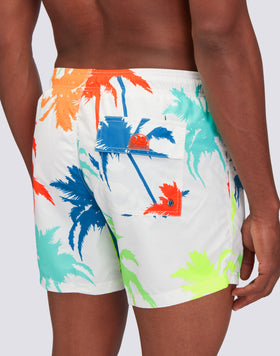 COSTUME DA BAGNO CORTO VITA ELASTICATA STAMPA MULTIPALM IN POLY RICICLATO