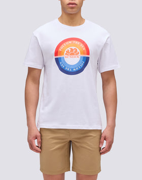 T-SHIRT CON STAMPA ROTONDA FOLLOW THE SUN