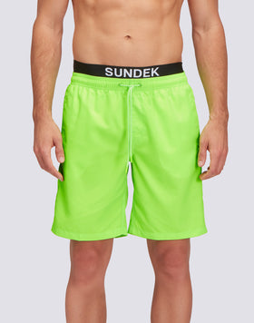 LONG ELASTICATED WAIST SWIMSUIT WITH LIGHT POLY LOGO ELASTIC