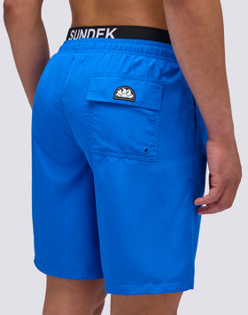 LONG ELASTICATED WAIST SWIMSUIT WITH LIGHT POLY LOGO ELASTIC