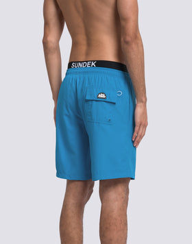 MEN'S LONG ELASTIC WAIST SWIMSUIT WITH LOGO ELASTIC