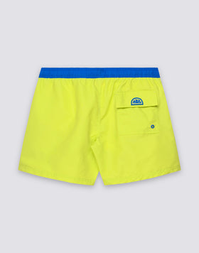 MEN'S SHORT SWIMSHORTS WITH ELASTIC WAIST IN ICONIC TAFFETA WITH CONTRAST PIPING