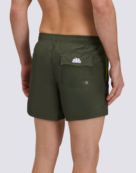 COSTUME CORTO VITA ELASTICATA ICONIC TAFFETA CON ARCOBALENO RICAMATO