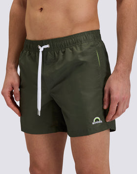 COSTUME CORTO VITA ELASTICATA ICONIC TAFFETA CON ARCOBALENO RICAMATO