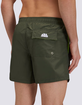 COSTUME CORTO VITA ELASTICATA ICONIC TAFFETA CON ARCOBALENO RICAMATO