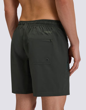 MAILLOT DE BAIN MI-LONGUEUR POUR HOMME, TAILLE SEMI-ÉLASTIQUE, EXTENSIBLE, AVEC POCHE THERMOCOLLÉE