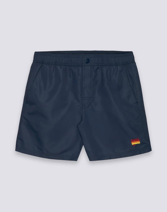 MEN'S SWIMSHORTS WITH ELASTIC WAIST IN WASHED NYLON TAFFETA