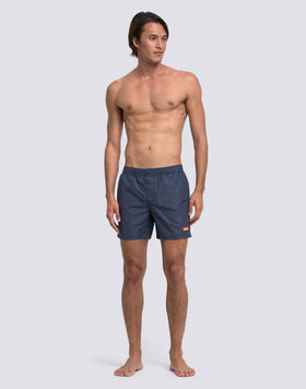 MEN'S SWIMSHORTS WITH ELASTIC WAIST IN WASHED NYLON TAFFETA