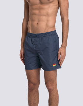 MEN'S SWIMSHORTS WITH ELASTIC WAIST IN WASHED NYLON TAFFETA
