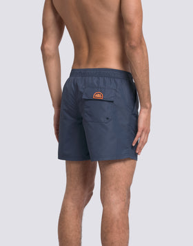 MEN'S SWIMSHORTS WITH ELASTIC WAIST IN WASHED NYLON TAFFETA