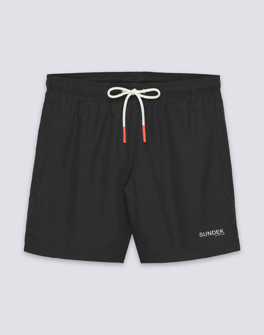 MID-RISE SWIMSHORTS IN REPREVE® RECYCLED POLYESTER WITH TRICOLOUR DETAIL