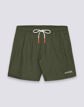 MID-RISE SWIMSHORTS IN REPREVE® RECYCLED POLYESTER WITH TRICOLOUR DETAIL