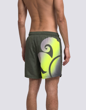 MEN'S MID-LENGTH SWIMSUIT WITH GRADIENT LOGO PRINT