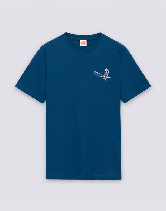 MEN'S CREW NECK T-SHIRT WITH TIDAL SURFER PRINT
