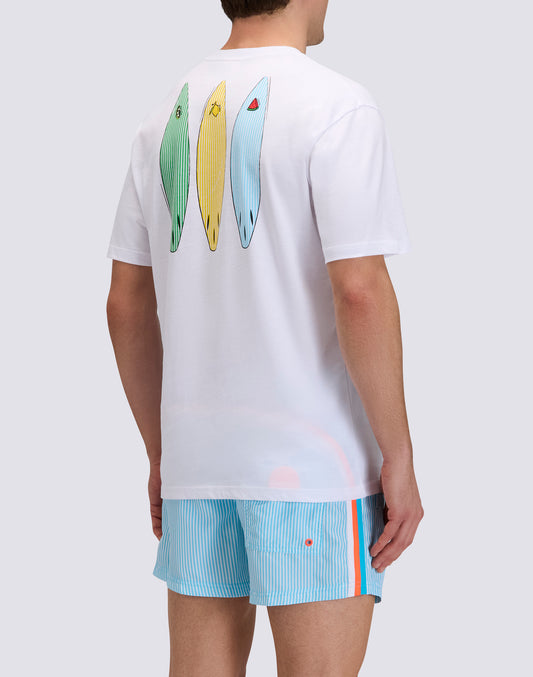 T-SHIRT HOMME À COL ROND AVEC IMPRIMÉ SURFEUR TIDAL