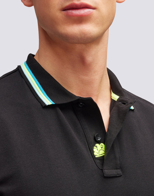 BRICE COTTON PIQUÉ POLO SHIRT WITH TRICOLOUR DETAILS