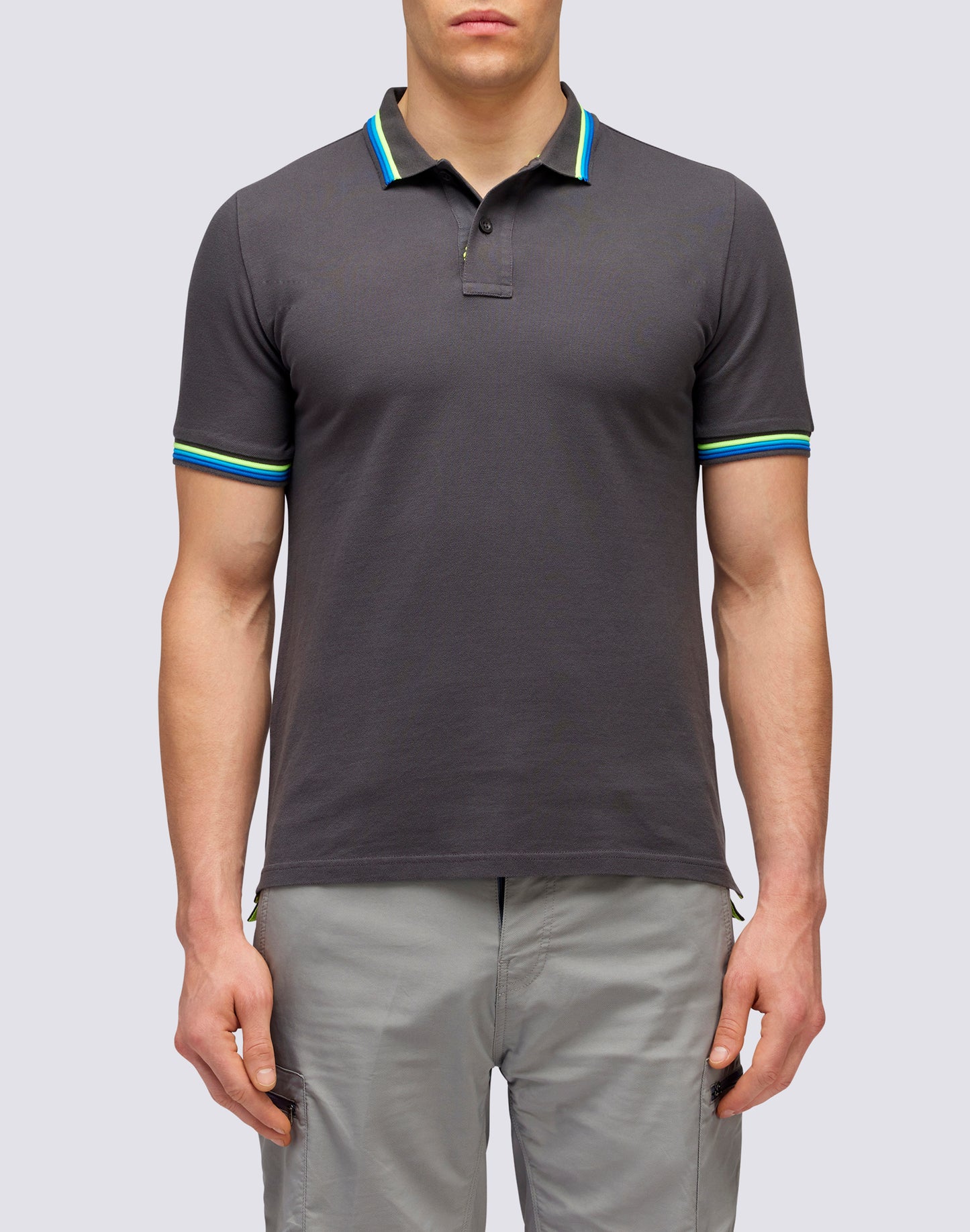 BRICE COTTON PIQUÉ POLO SHIRT WITH TRICOLOUR DETAILS