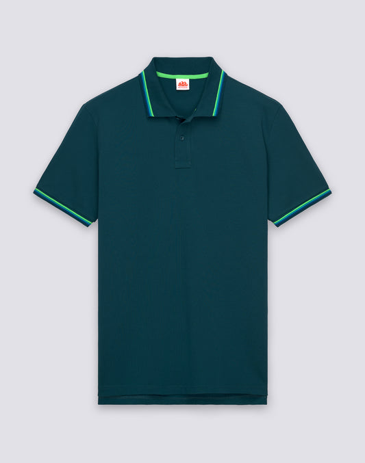 BRICE COTTON PIQUÉ POLO SHIRT WITH TRICOLOUR DETAILS