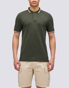 POLO BRICE IN COTONE PIQUET CON DETTAGLI TRICOLOR