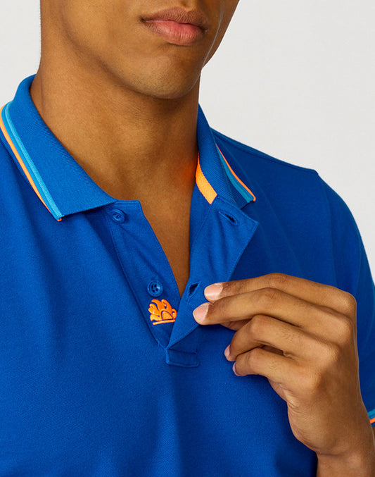 BRICE COTTON PIQUÉ POLO SHIRT WITH TRICOLOUR DETAILS