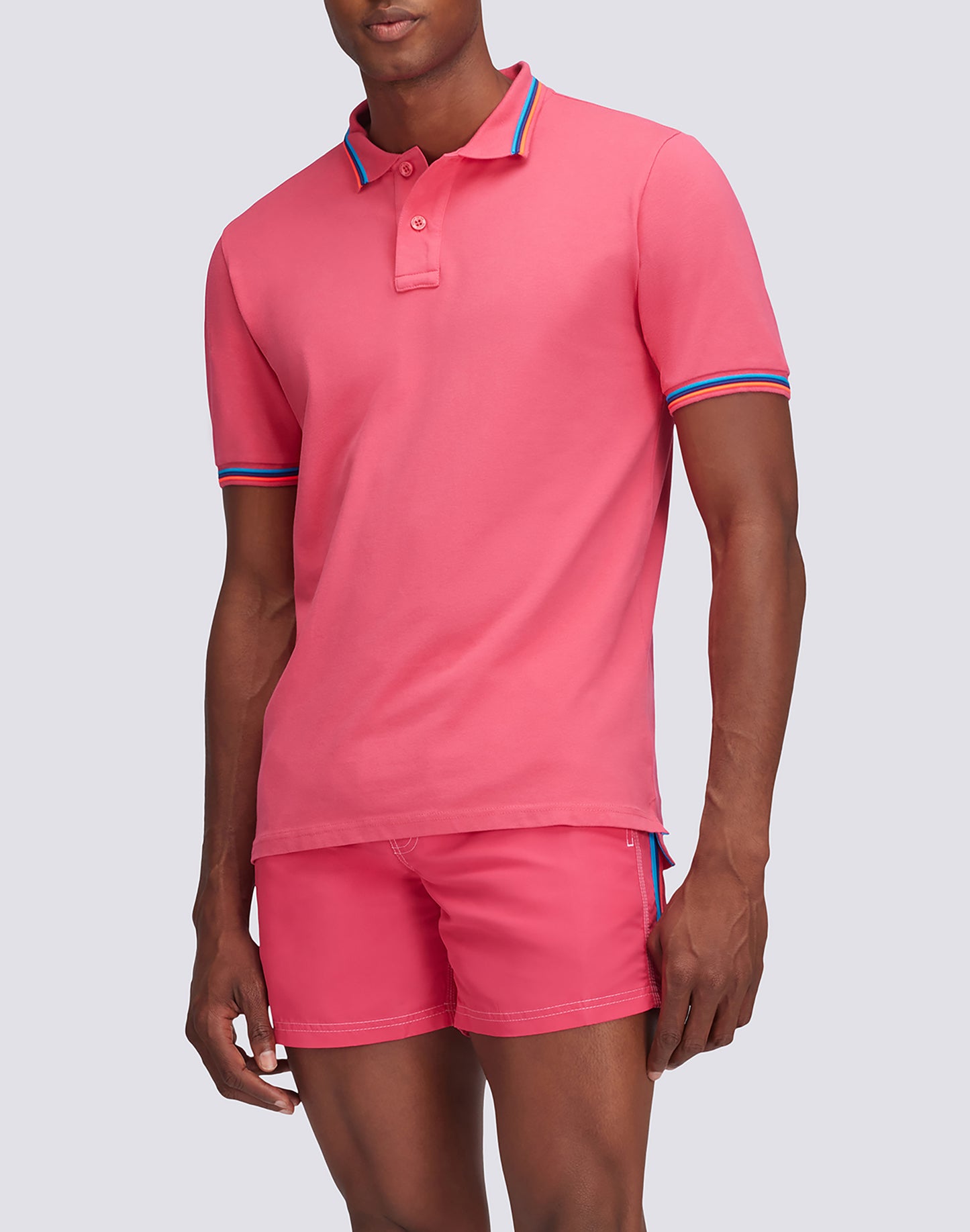 BRICE COTTON PIQUÉ POLO SHIRT WITH TRICOLOUR DETAILS