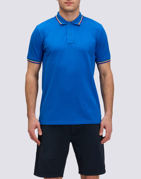 POLO BRICE EN COTON PIQUÉ AVEC DÉTAILS TRICOLORES